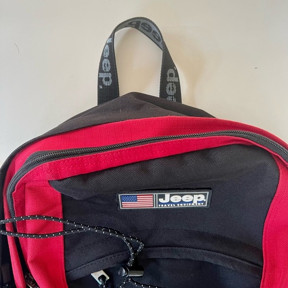 Jeep Travel Equipment Red & Black Backpack Bag hiking camping school - Picture 2 of 6